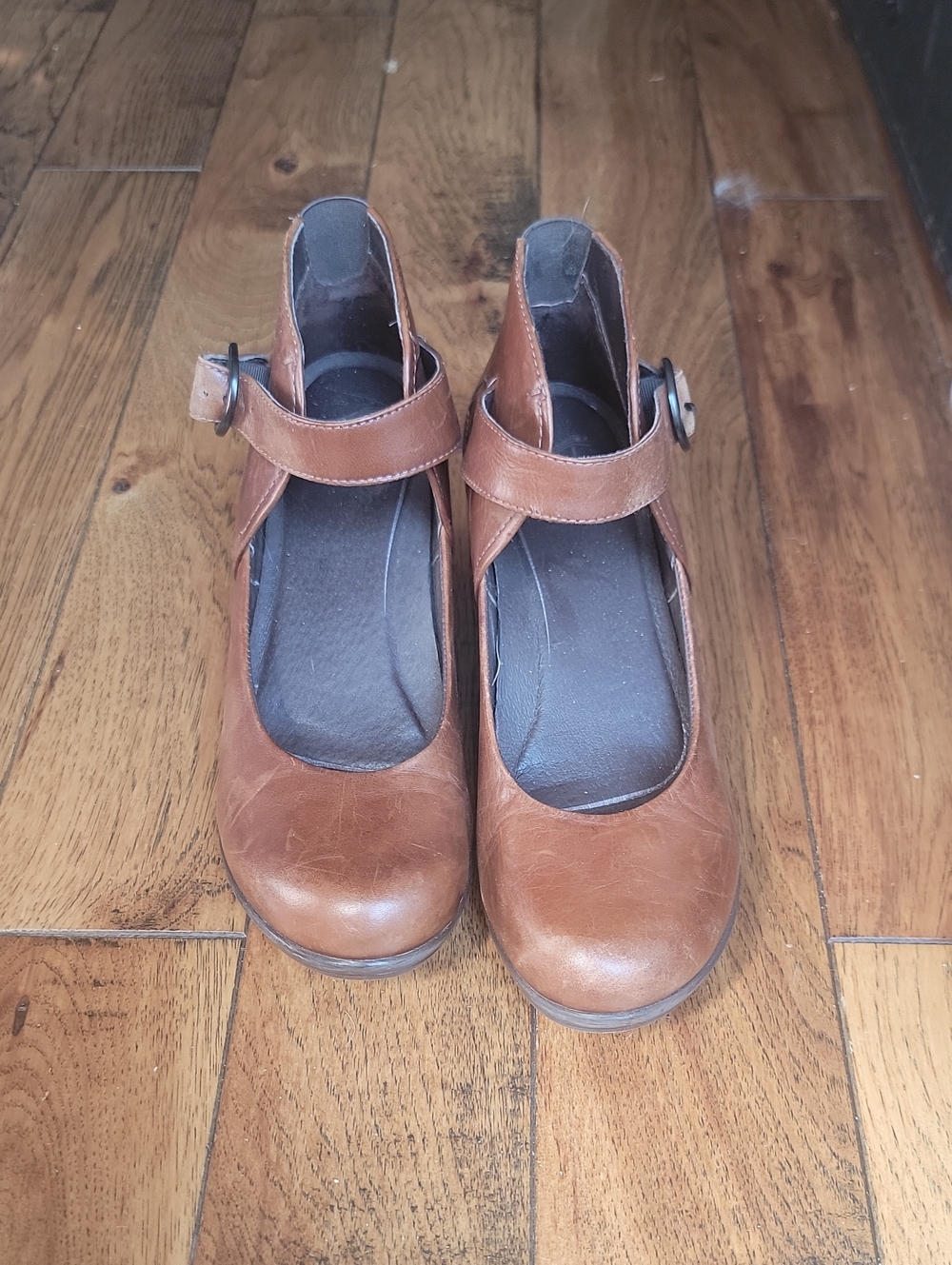 Brown Kids Mary Jane Shoes with Buckle